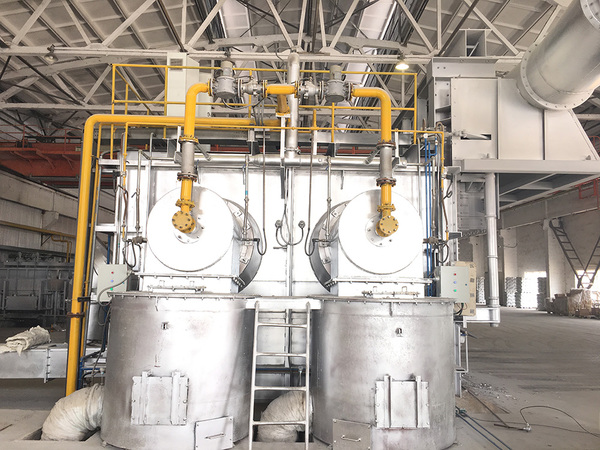 30T燃气熔炼炉+30T电加热保温炉